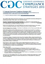 Corporate Governance Compliance Strategies 2013